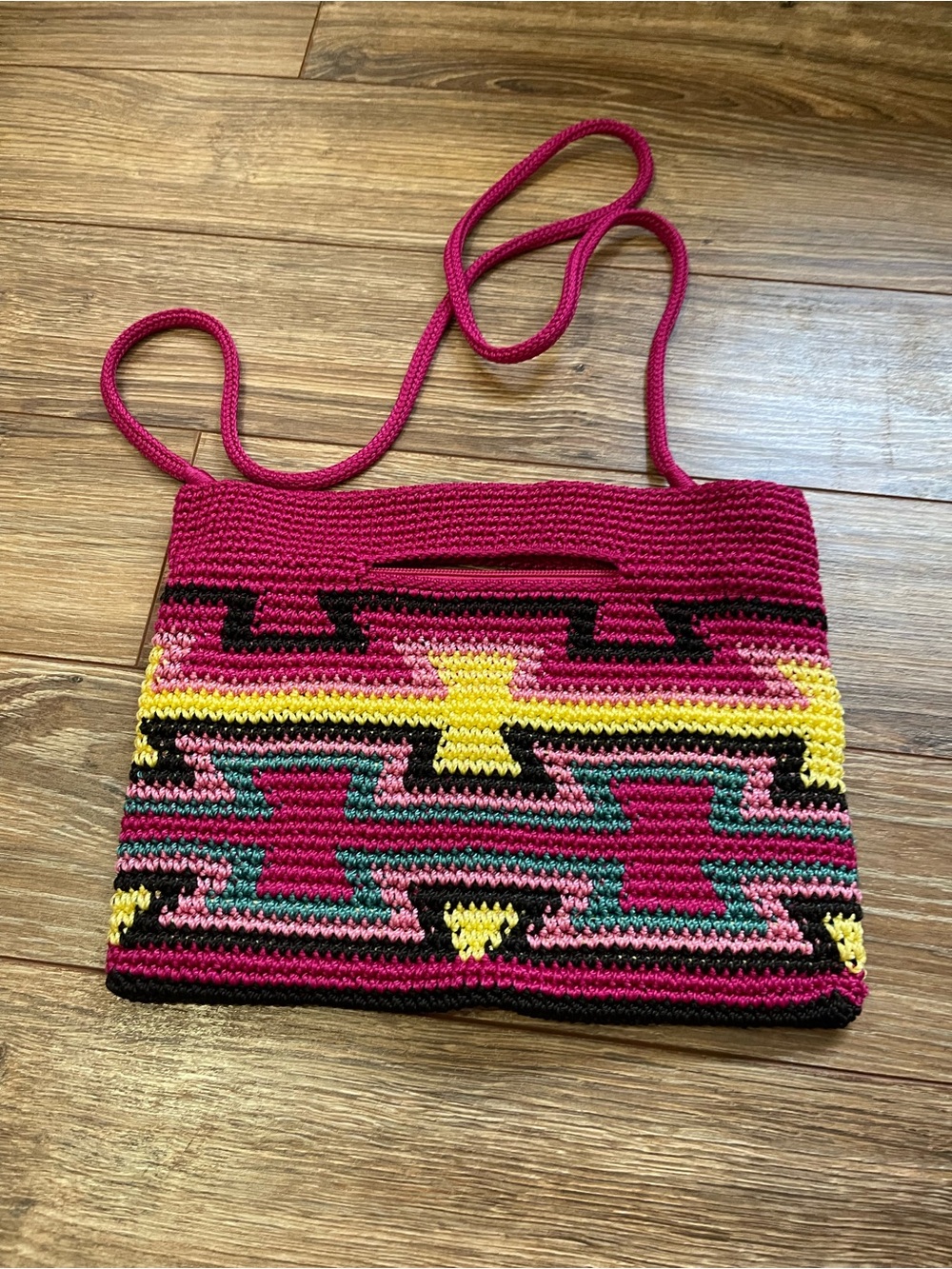 The Sak Handwoven Pink Multicolor Crossbody Bag